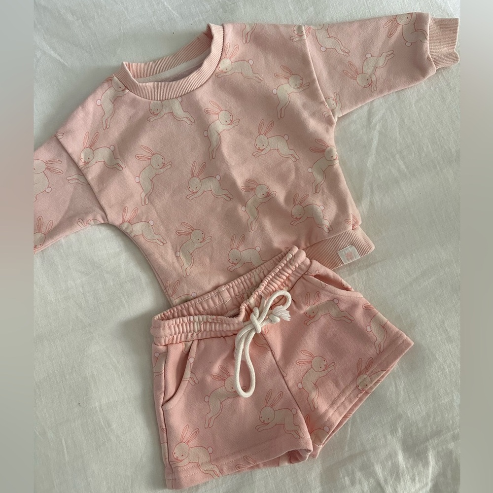 SweetHoney Sweatshirt & Shorts‎ Set - Bunny, Toddler